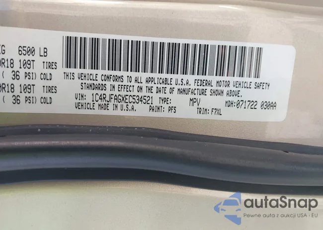 1C4RJFAGXEC534521: 43307076