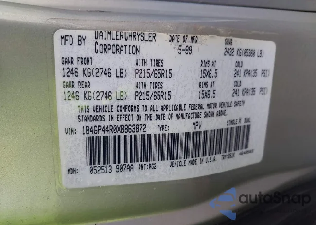 1B4GP44R0XB863872: 43307219