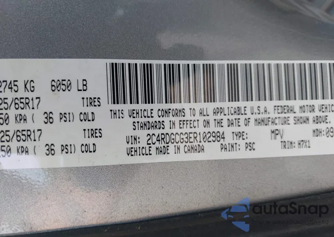 2C4RDGCG3ER102984: 43307232