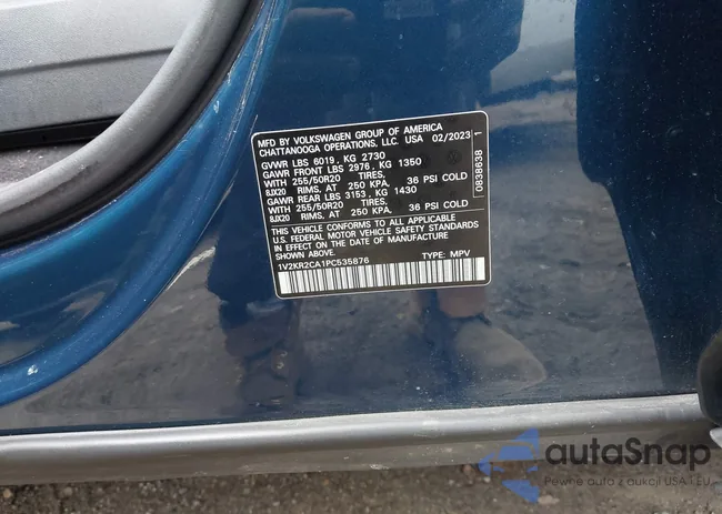 1V2KR2CA1PC535876: 43307276