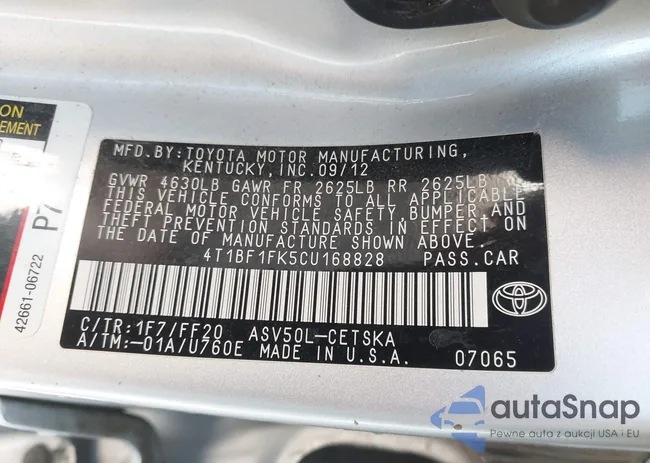 4T1BF1FK5CU168828: 43306440