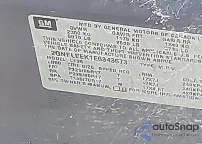 2GNFLEEK1E6343673: 43306450