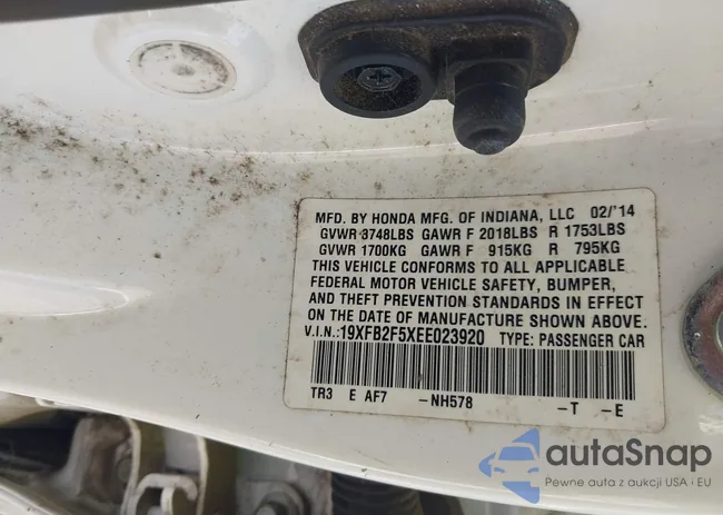 19XFB2F5XEE023920: 43306506