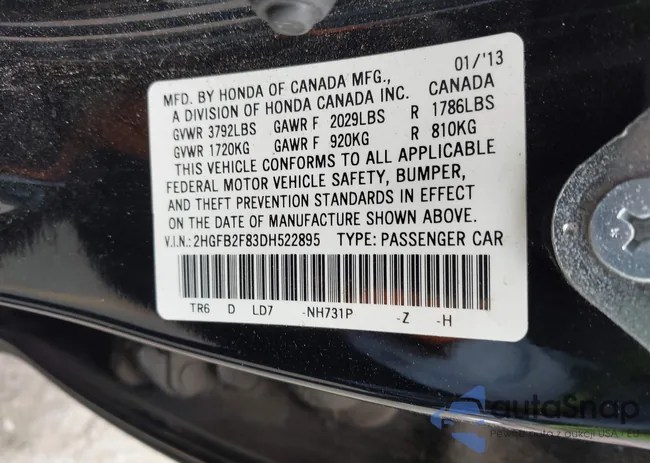 2HGFB2F83DH522895: 43306528