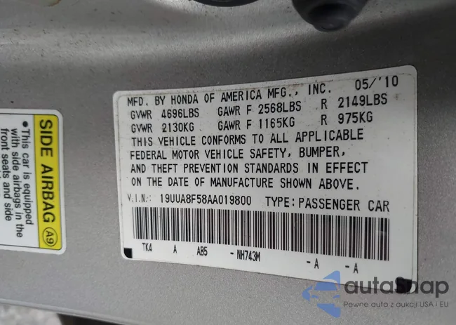 19UUA8F58AA019800: 43306647