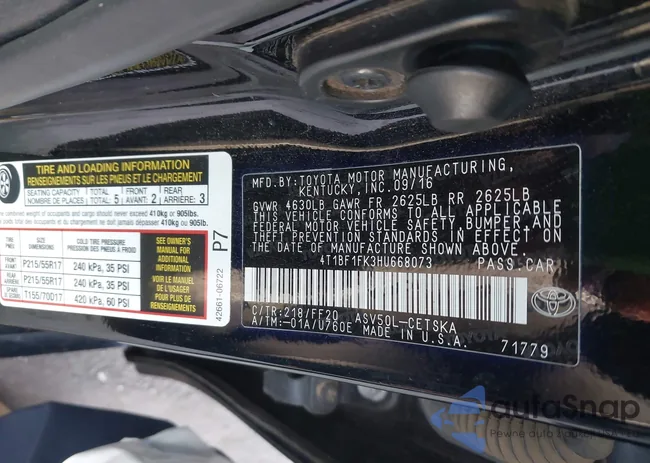 4T1BF1FK3HU668073: 43306688