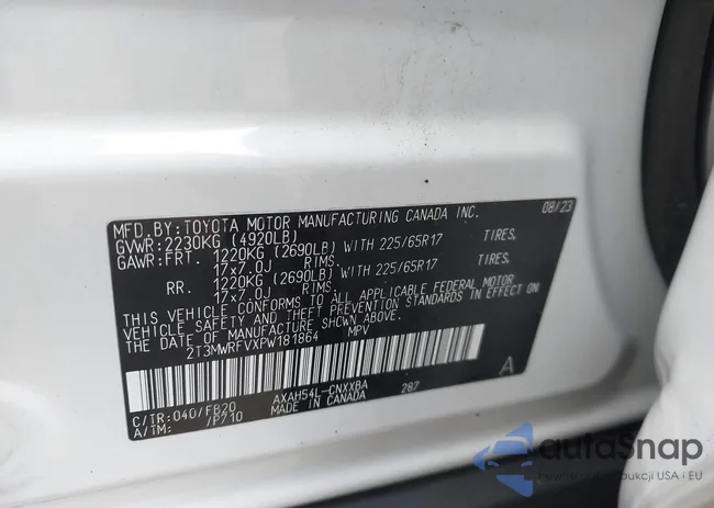 2T3MWRFVXPW181864: 43307873