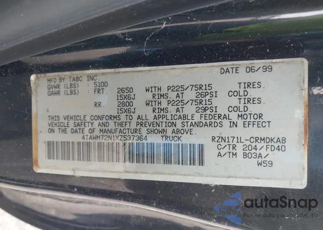 4TAWM72N1XZ537364: 43307955