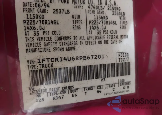 1FTCR14U6RPB67201: 43307978