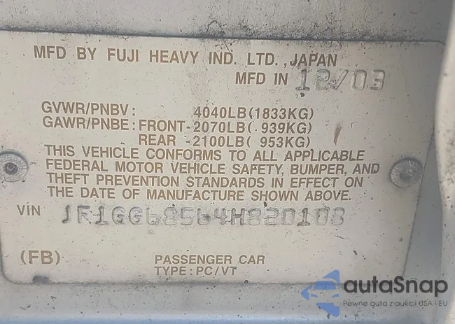 JF1GG68564H820108: 43307979