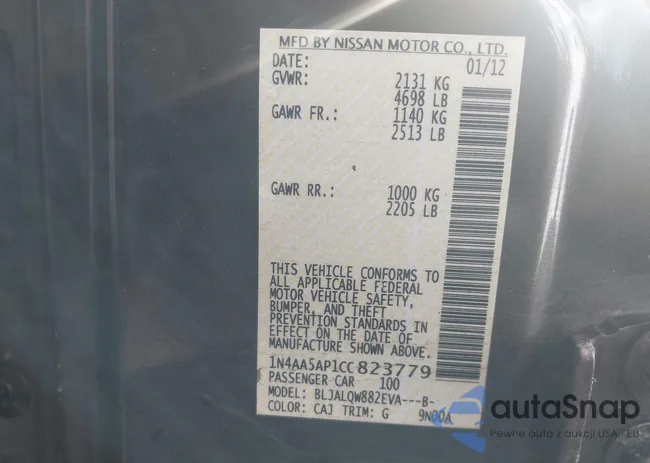 1N4AA5AP1CC823779: 43307996