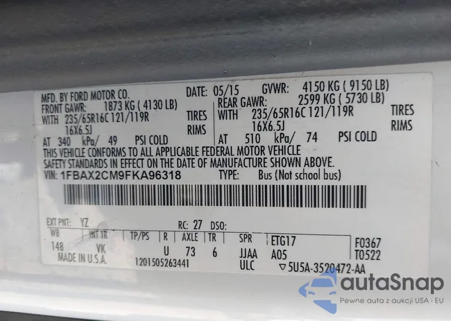 1FBAX2CM9FKA96318: 43308095