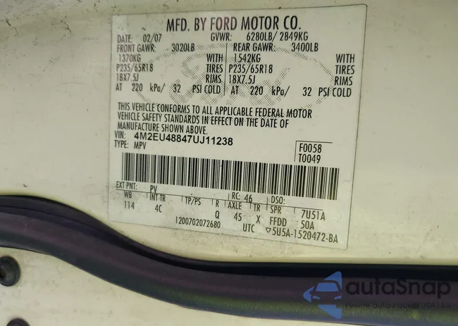 4M2EU48847UJ11238: 43308139