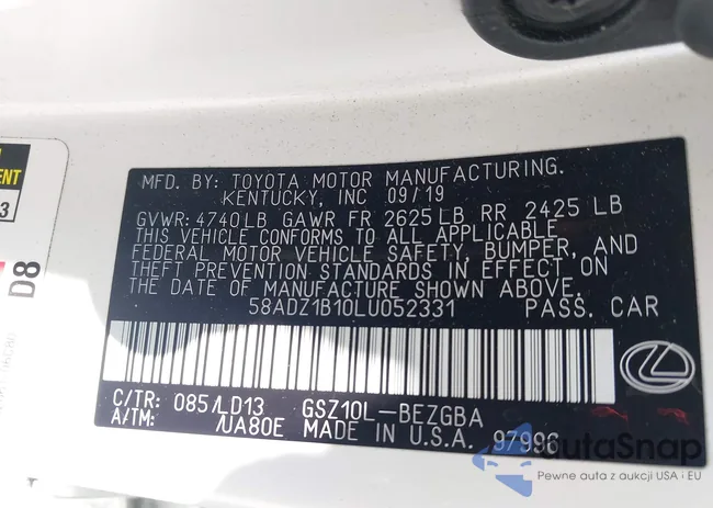 58ADZ1B10LU052331: 43308157