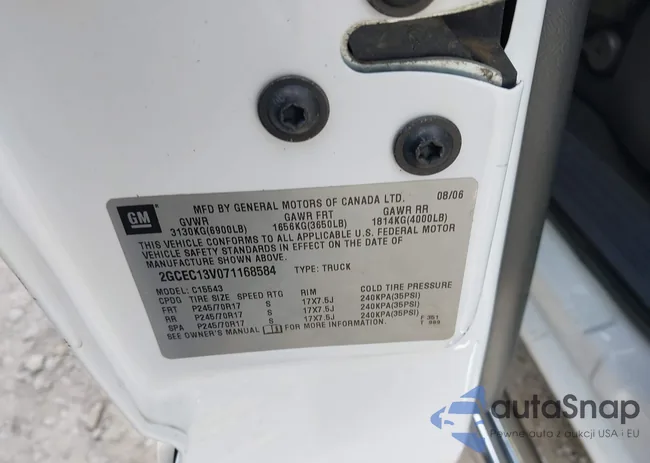 2GCEC13V071168584: 43307357