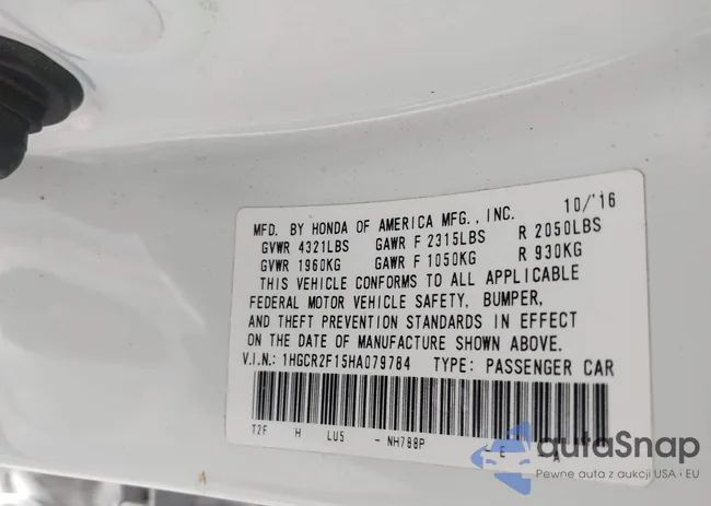 1HGCR2F15HA079784: 43307363