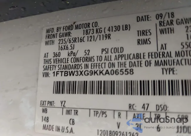 1FTBW3XG9KKA06558: 43307440