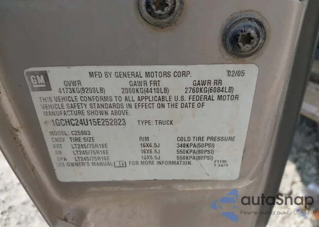 1GCHC24U15E252823: 43307579