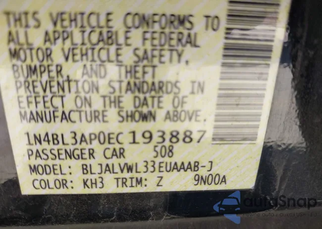 1N4BL3AP0EC193887: 43308832