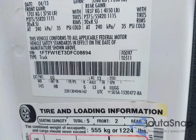 1FTFW1ET3DFC08894: 43308842