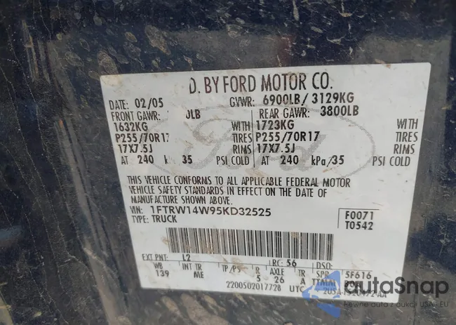 1FTRW14W95KD32525: 43308854