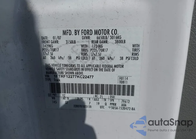 1FTRF12277KC22477: 43308860