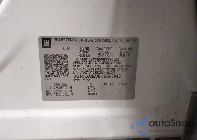 3GNAXUEV9KS558816: 43308972