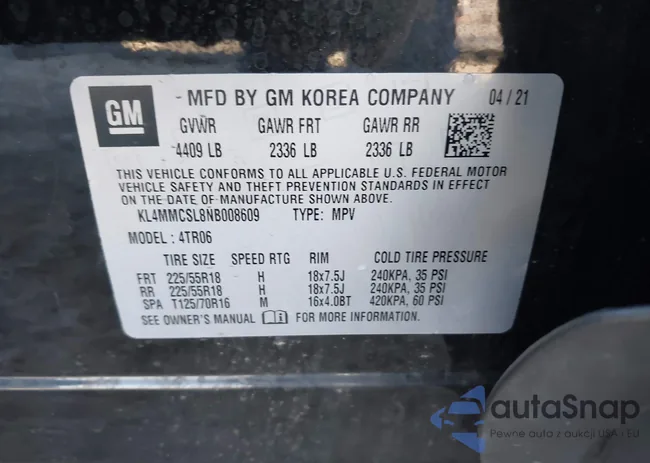 KL4MMCSL8NB008609: 43308984