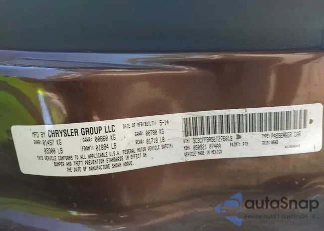 3C3CFFBR5ET276019: 43309095