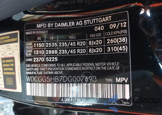 WDCGG5HB7DG007693: 43309101