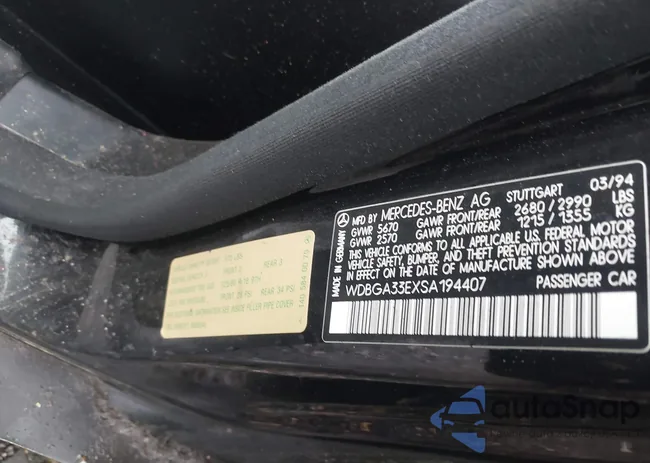 WDBGA33EXSA194407: 43309270