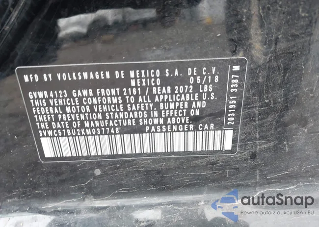 3VWC57BU2KM037748: 43309279