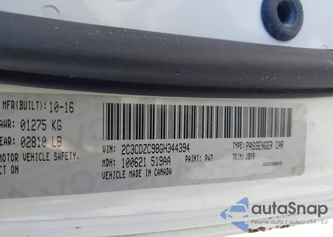 2C3CDZC98GH344394: 43309335