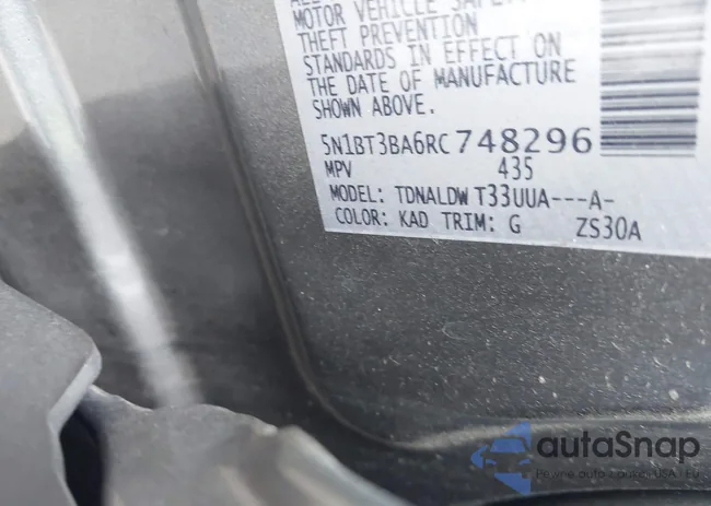 5N1BT3BA6RC748296: 43308370