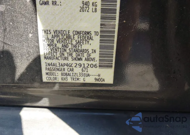 1N4AL3AP4GC291206: 43308490