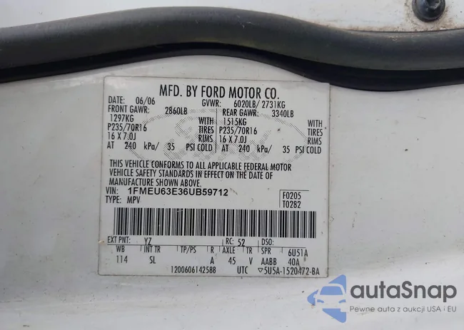 1FMEU63E36UB59712: 43308519