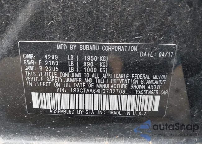 4S3GTAA64H3732768: 43308542