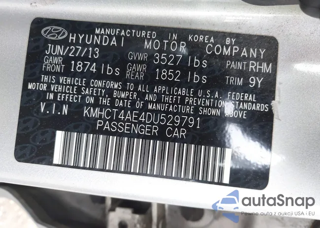 KMHCT4AE4DU529791: 43308558