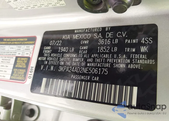 3KPA24AD2NE506175: 43308559