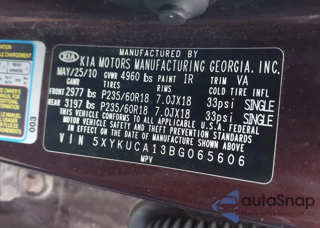 5XYKUCA13BG065606: 43308564