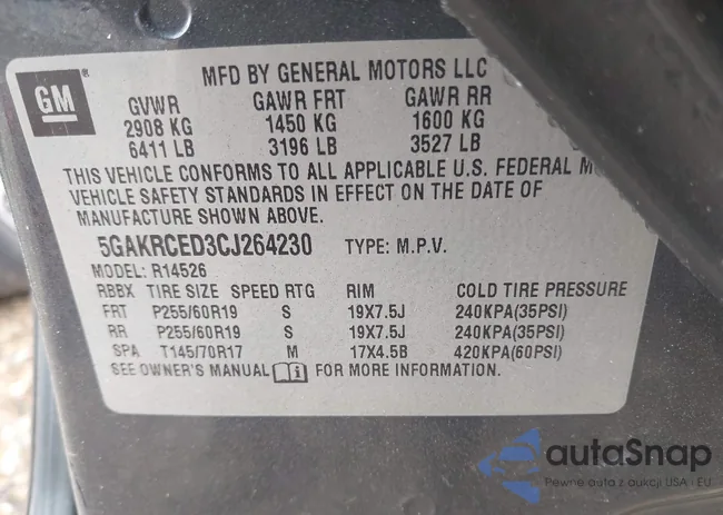 5GAKRCED3CJ264230: 43308584
