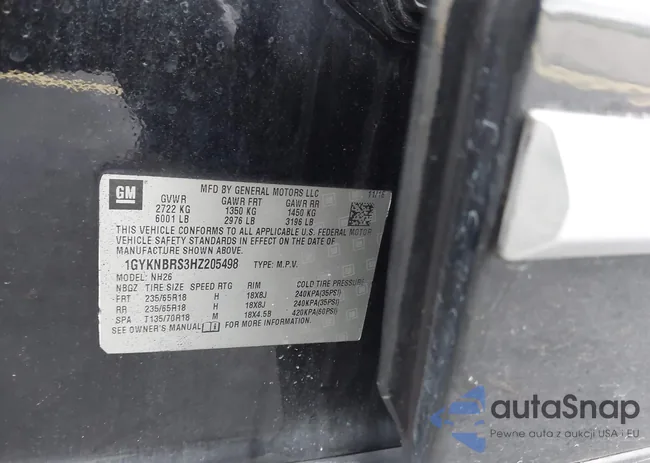 1GYKNBRS3HZ205498: 43308637