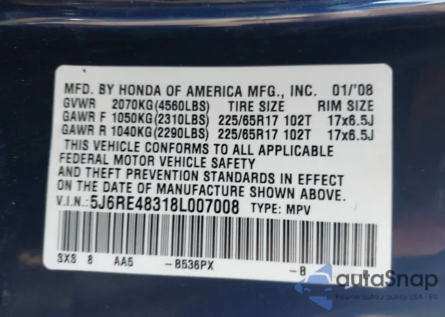 5J6RE48318L007008: 43308653