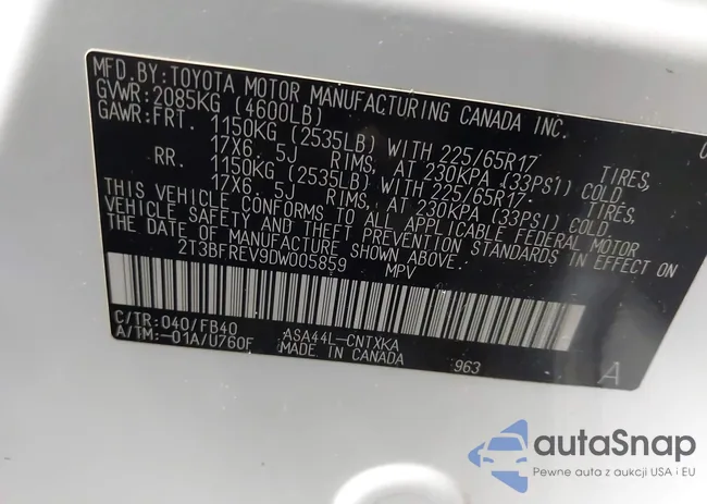 2T3BFREV9DW005859: 43308694