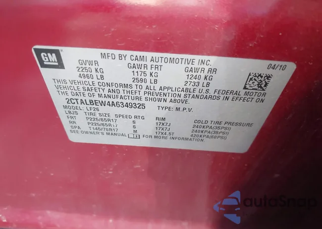 2CTALBEW4A6349325: 43309803