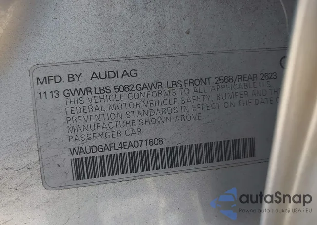 WAUDGAFL4EA071608: 43310073