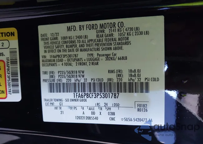 1FA6P8CF3P5301787: 43310123