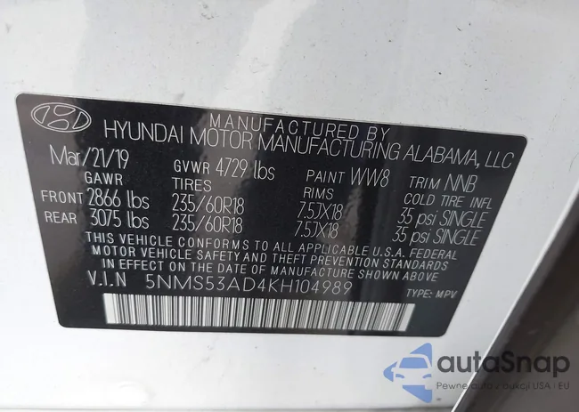 5NMS53AD4KH104989: 43310166