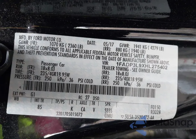 1FADP3L9XHL275402: 43310275