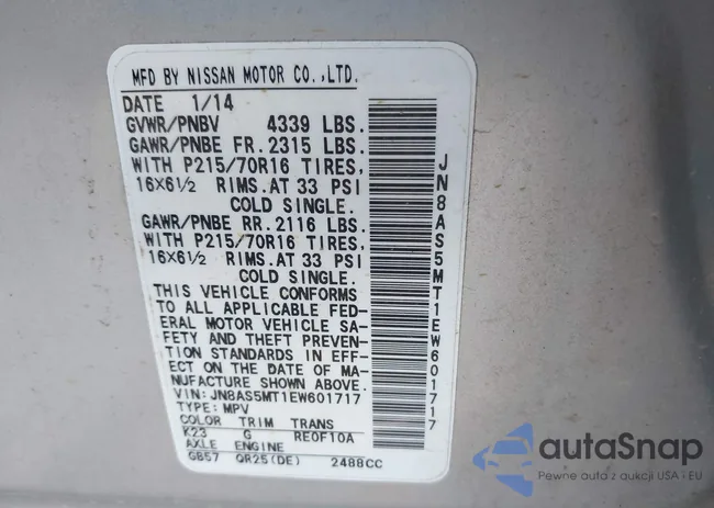 JN8AS5MT1EW601717: 43310287